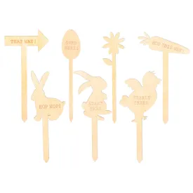 15cm Wooden Easter Egg Hunt Signs - Pack of Seven - By Nicola Spring