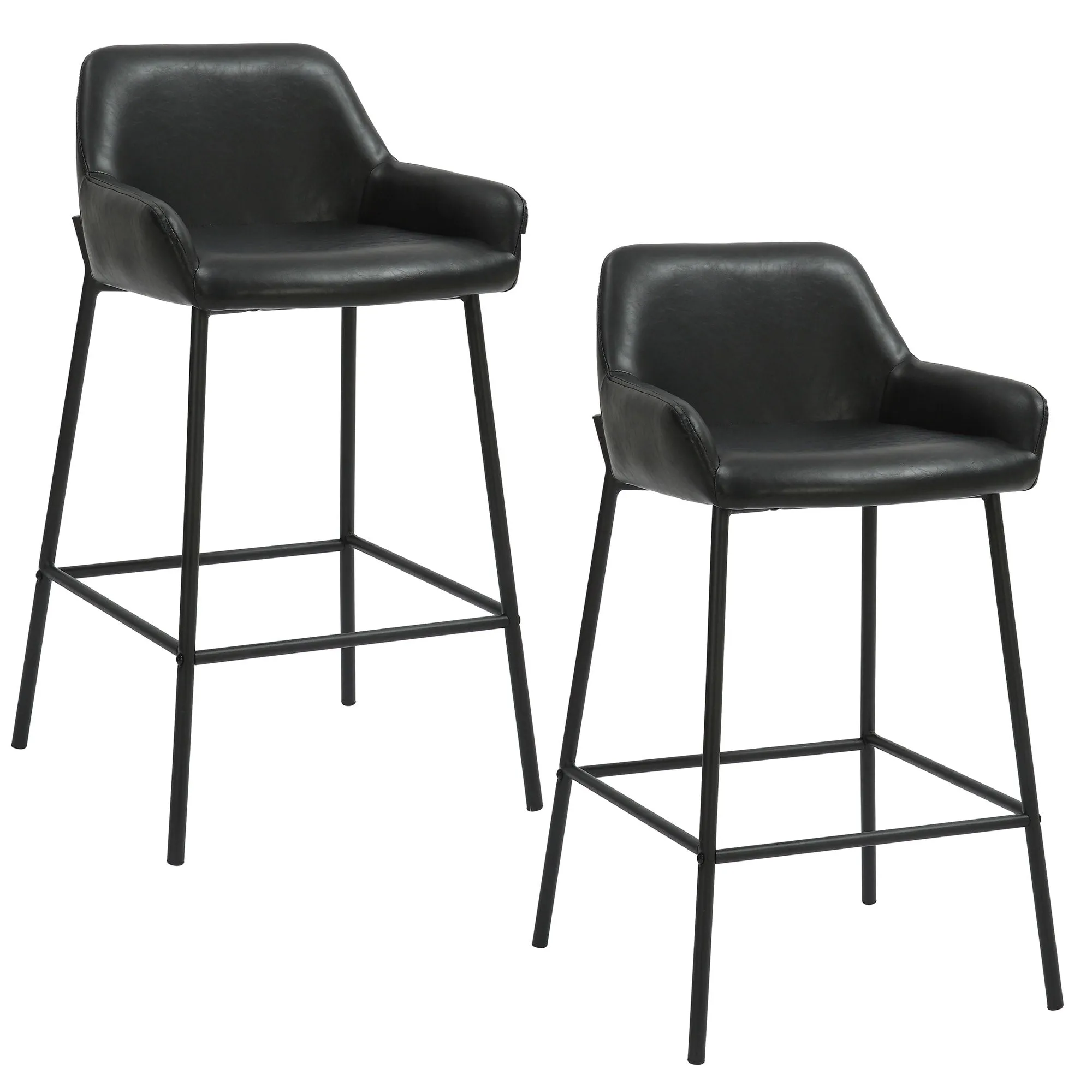 26 inch Bar Stools | Sets of 2 | Baily Black