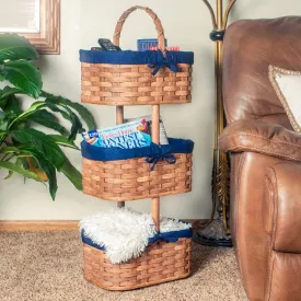 3 Tiered Storage Basket | Amish Woven Wicker Decorative Organizer