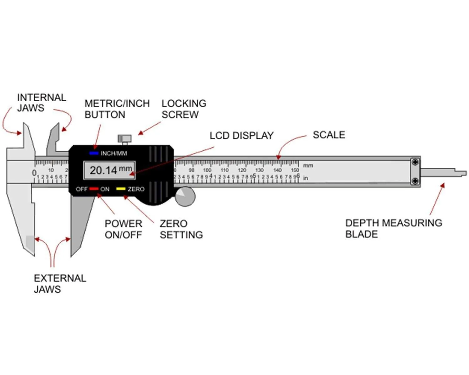 450 LCD Screen Digital Caliper (6 inch)