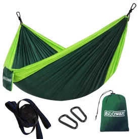 ACOWAY Hammock Camping Double, Hammock and Tree Straps, Travel Parachute Hammock Tree