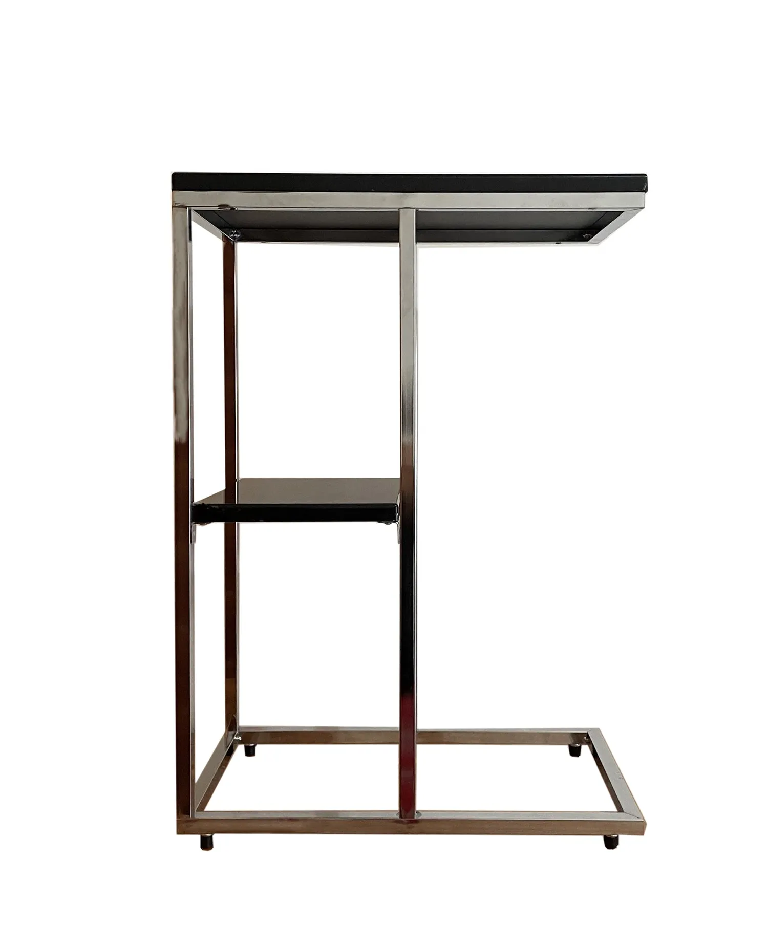 Bellini C Shaped Table With Shelf-Black