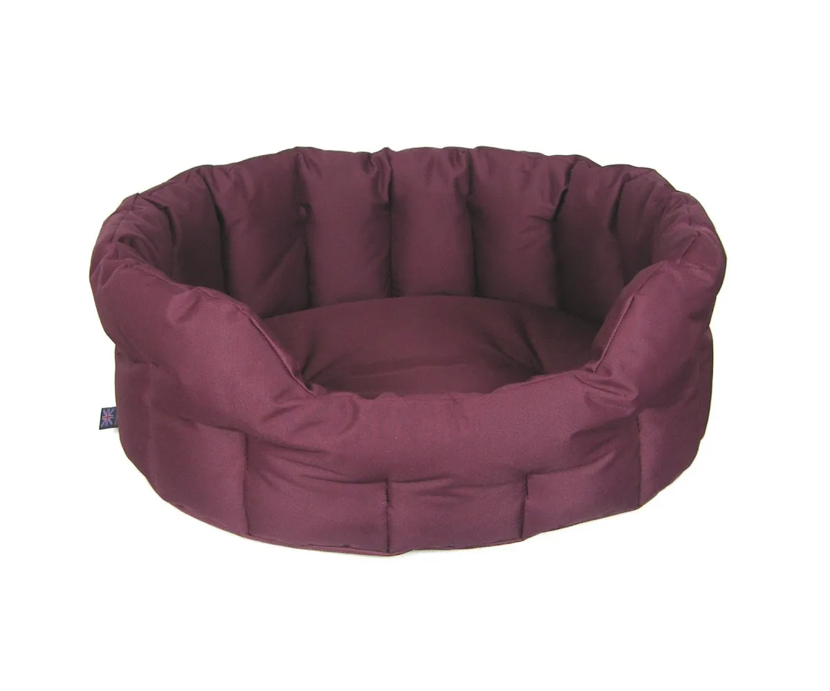 Burgundy Country Heavy Duty Waterproof Oval Drop Front Dog Beds by P&L