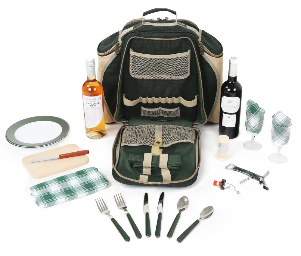 Deluxe Picnic Backpack Hamper for Two People