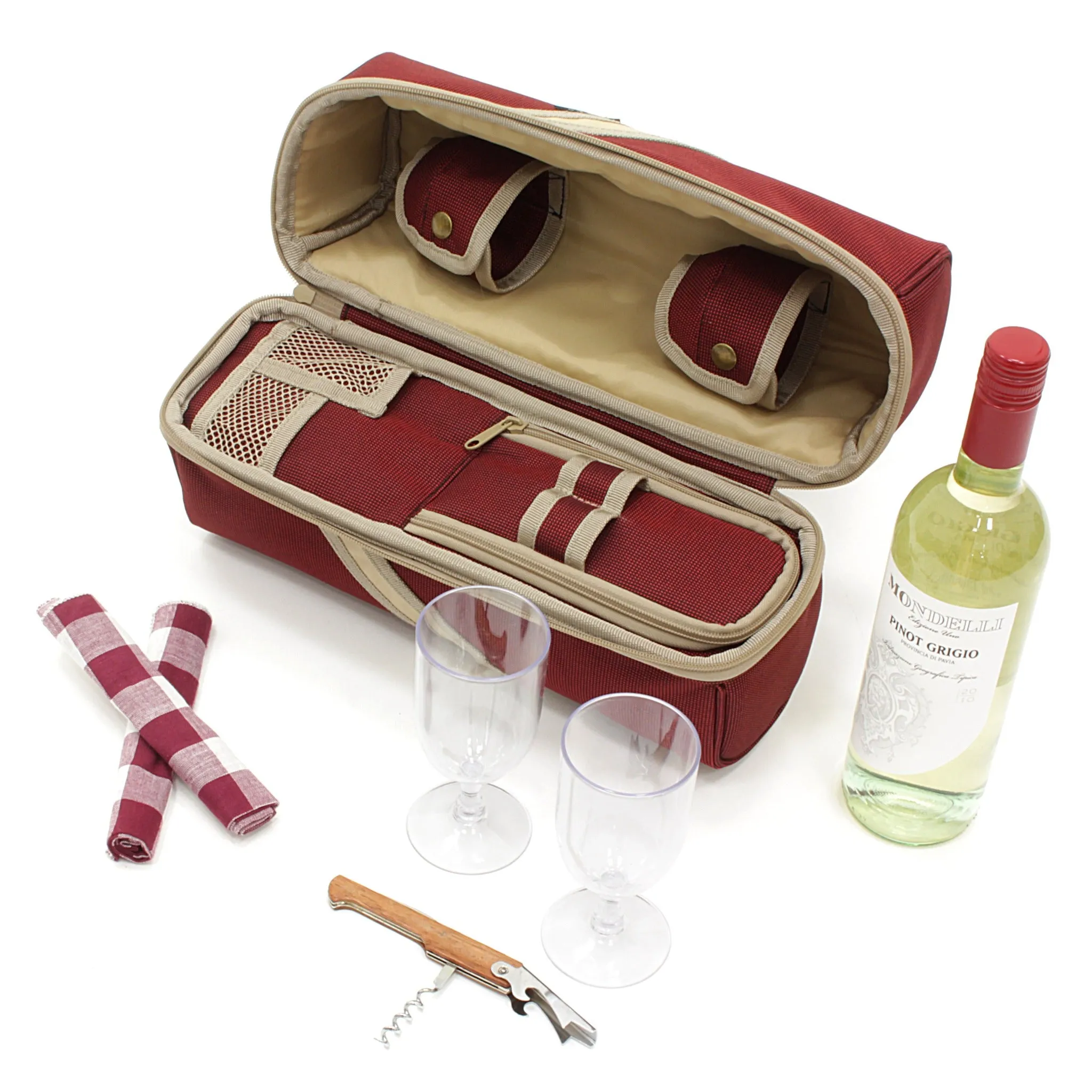 Deluxe Wine Cooler Bag for Two People with Matching Picnic Blanket