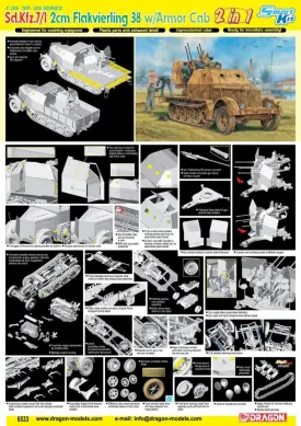 Dragon 1/35 Sd.Kfz.7/1 2cm Flakvierling 38 w/Armor Cab | 6533