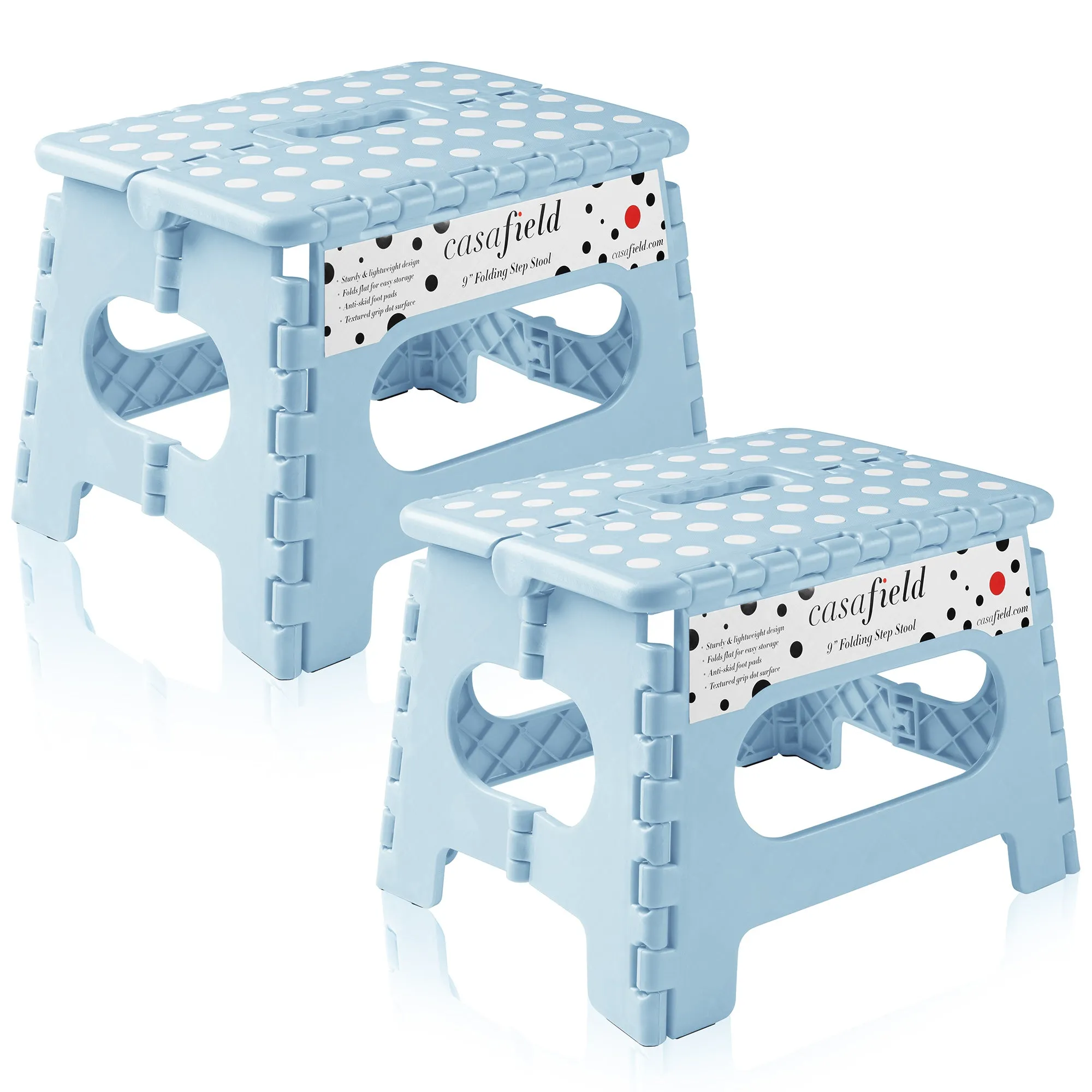 Folding Step Stools with Handle (Set of 2)