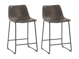 Grey Metal Bar Stools, Set of 2