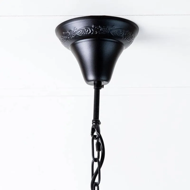 Matt Black 6 Light Shallow Chandelier