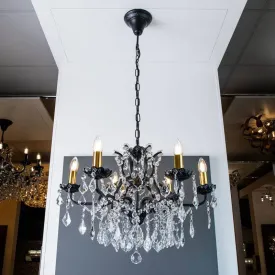 Matt Black 6 Light Shallow Chandelier