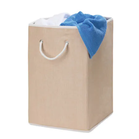 Natural Resin Square Laundry Hamper with Handles