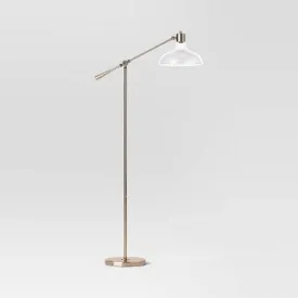 New - Crosby Bell Glass Shade Floor Lamp Brass - Threshold