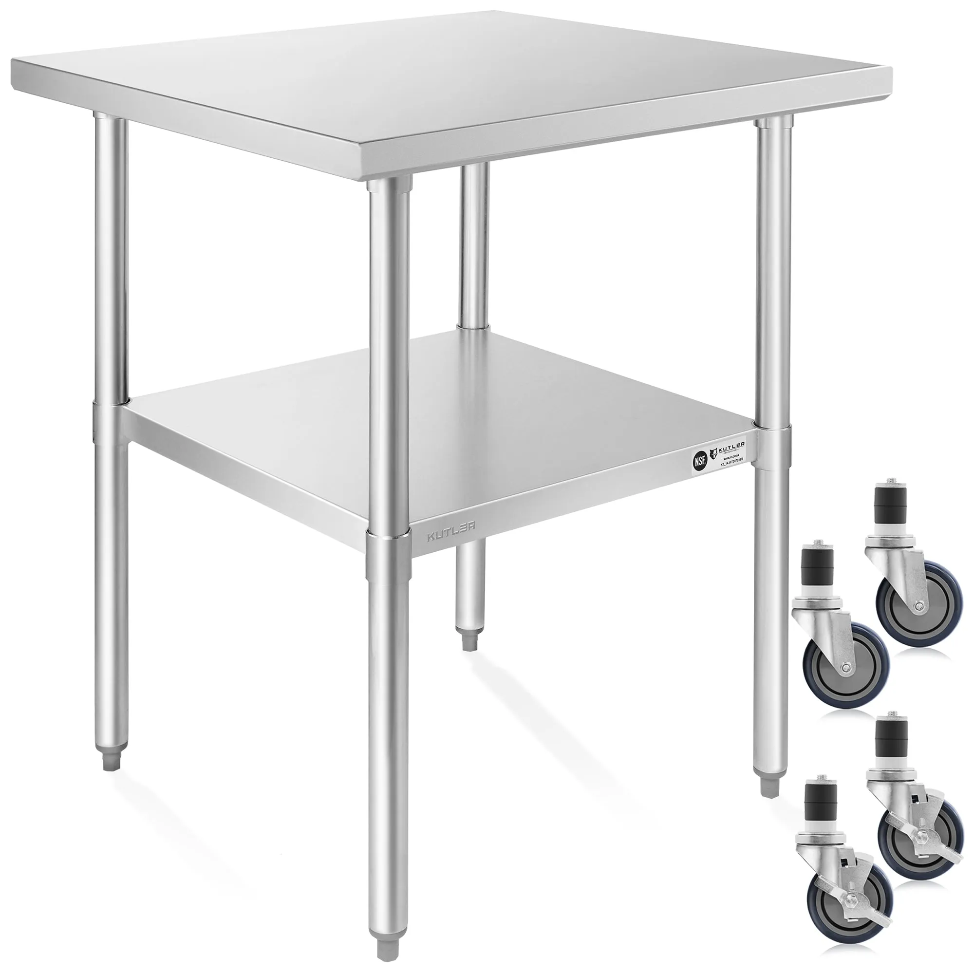 NSF Commercial Stainless Steel Prep & Work Table w/ Wheels