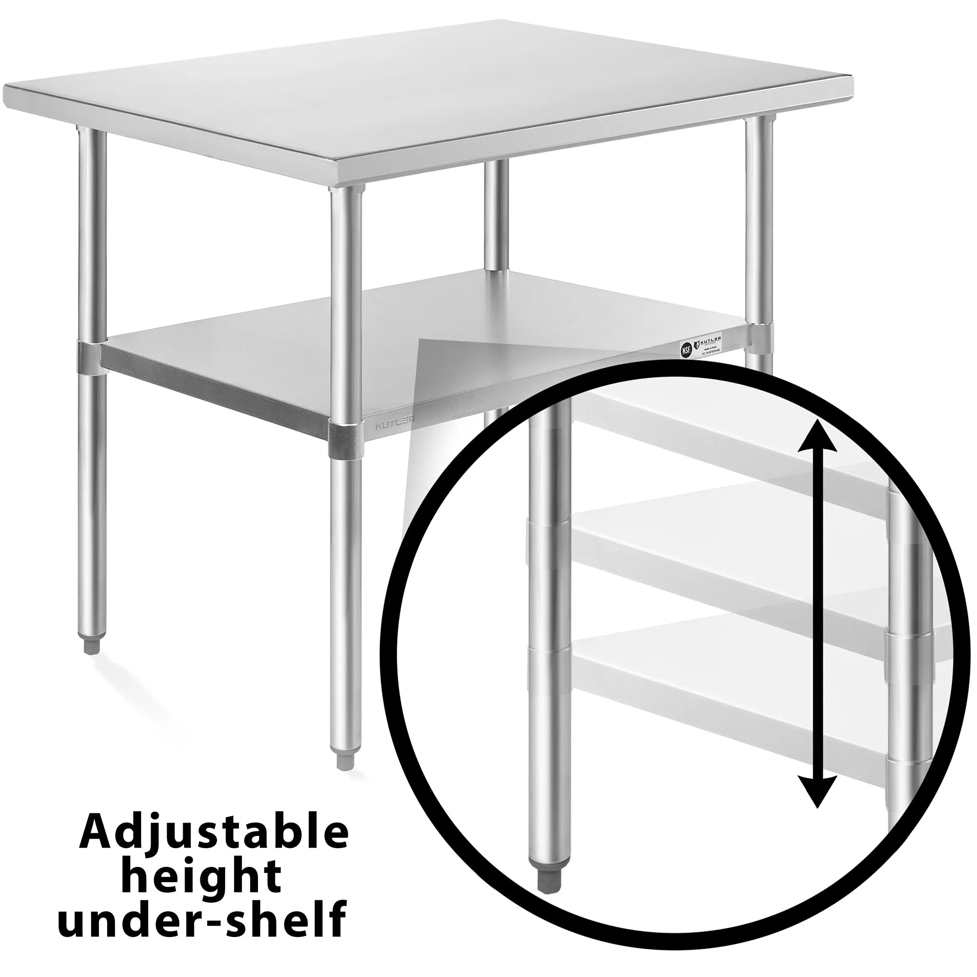 NSF Commercial Stainless Steel Prep & Work Table w/ Wheels