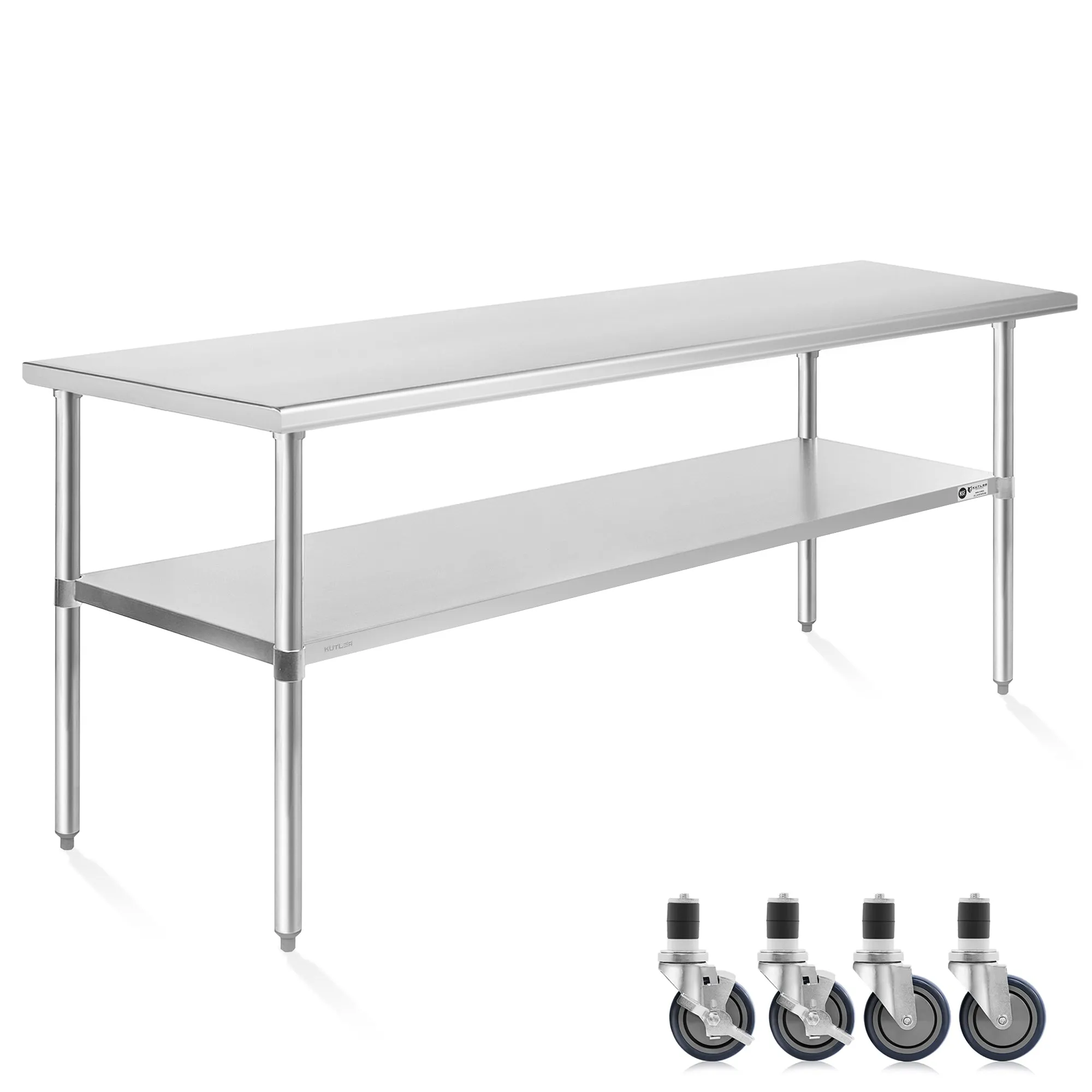 NSF Commercial Stainless Steel Prep & Work Table w/ Wheels