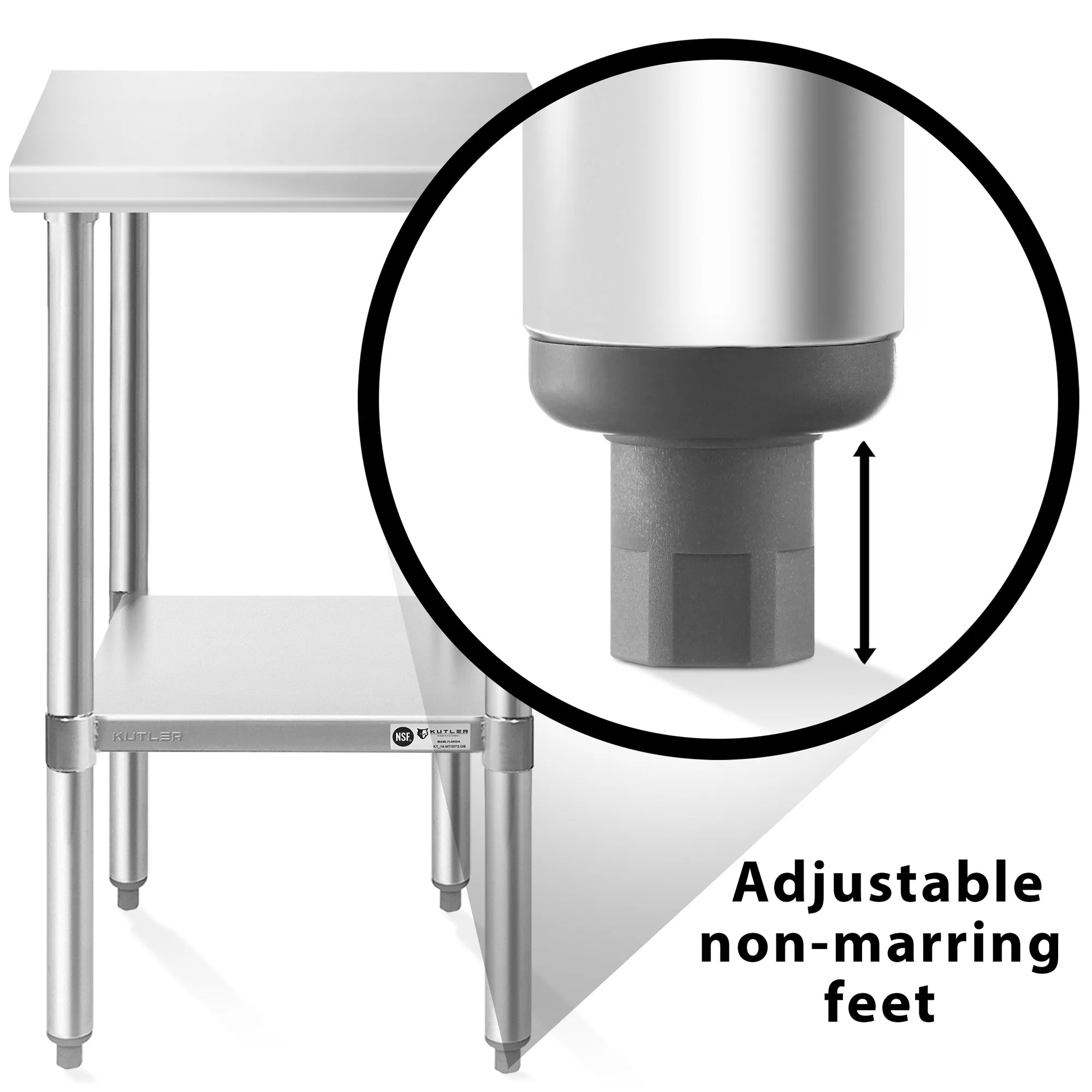 NSF Commercial Stainless Steel Prep & Work Table w/ Wheels