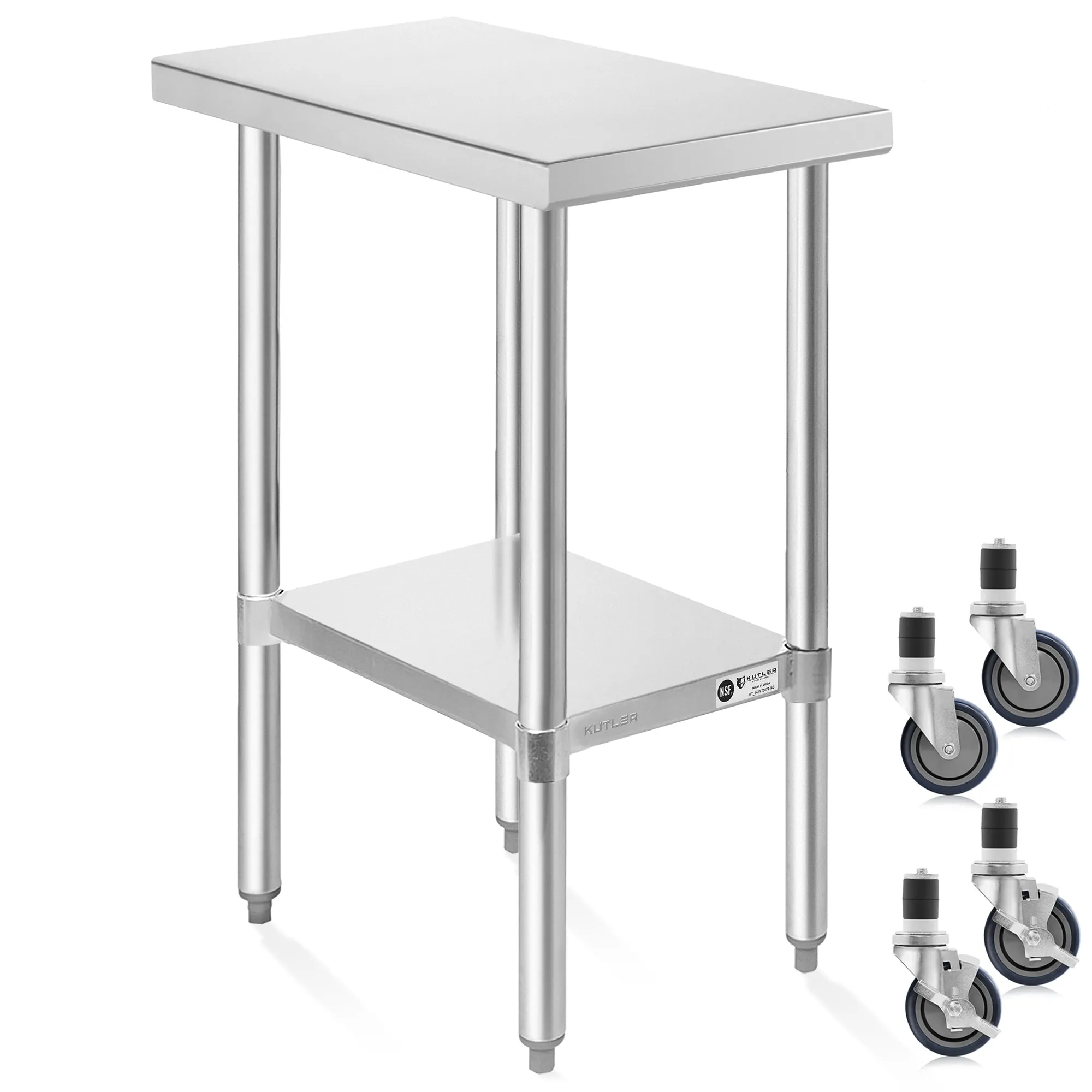 NSF Commercial Stainless Steel Prep & Work Table w/ Wheels