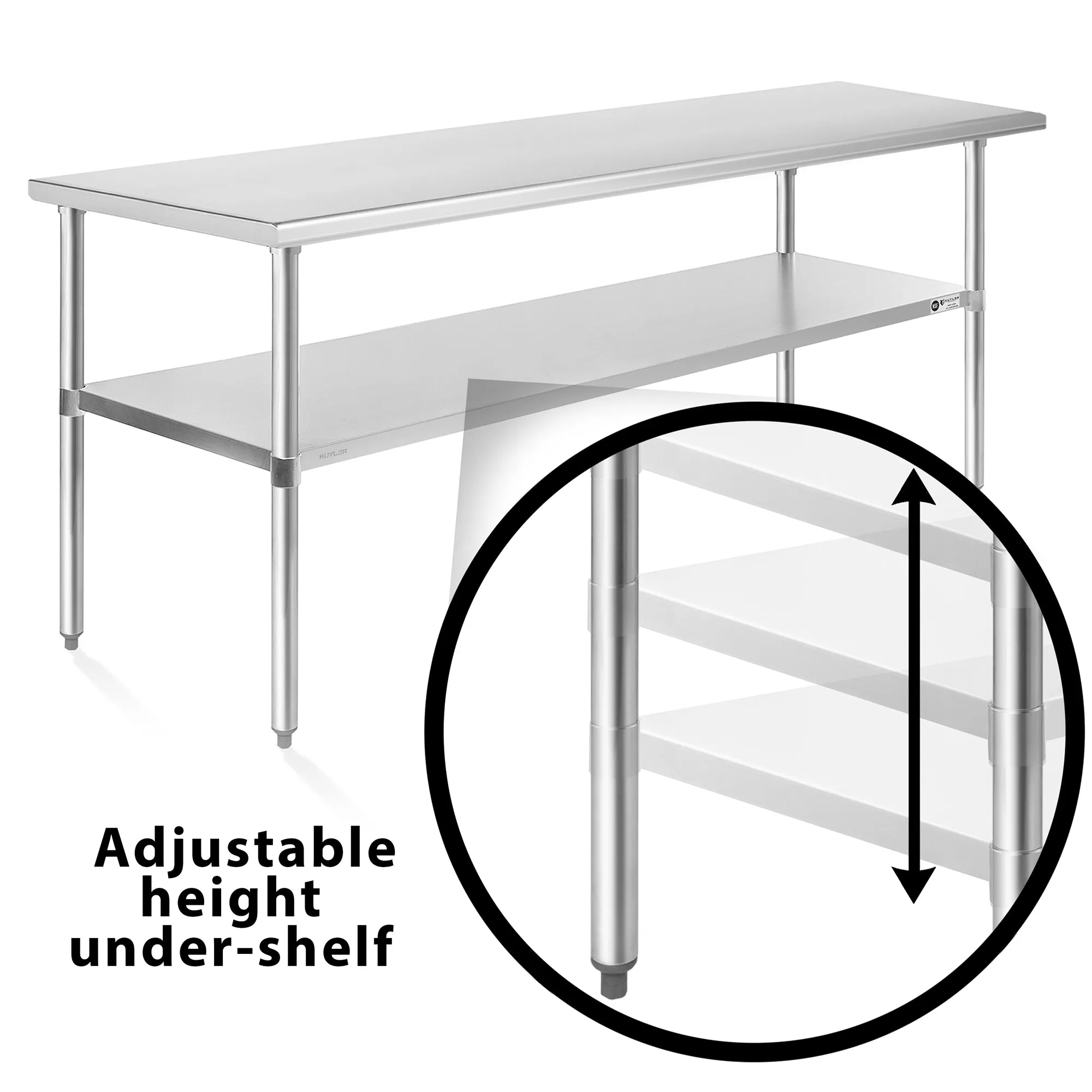 NSF Commercial Stainless Steel Prep & Work Table w/ Wheels