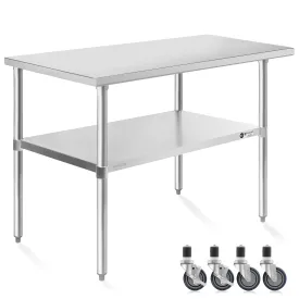 NSF Commercial Stainless Steel Prep & Work Table w/ Wheels