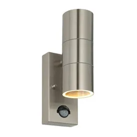 Palin 35 Watt IP44 Stainless Steel PIR Up/Down Wall Light