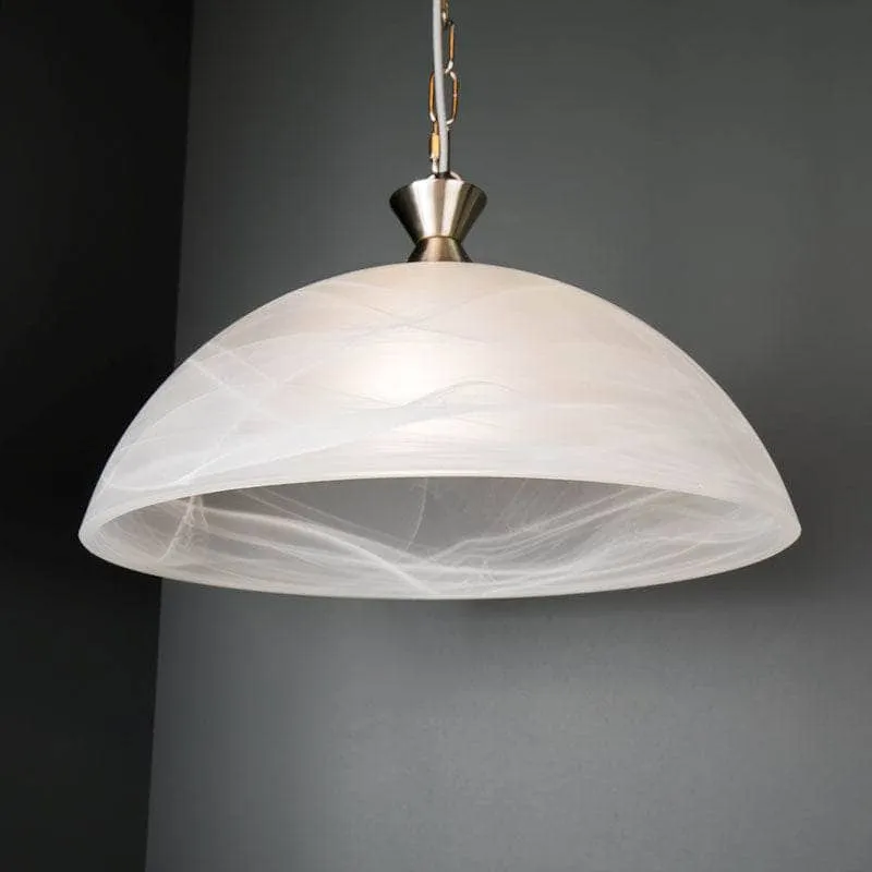 Pesscara Silver & Alabaster Glass Pendant Light