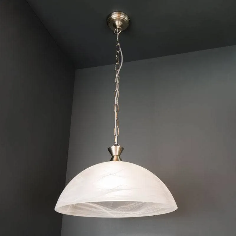 Pesscara Silver & Alabaster Glass Pendant Light