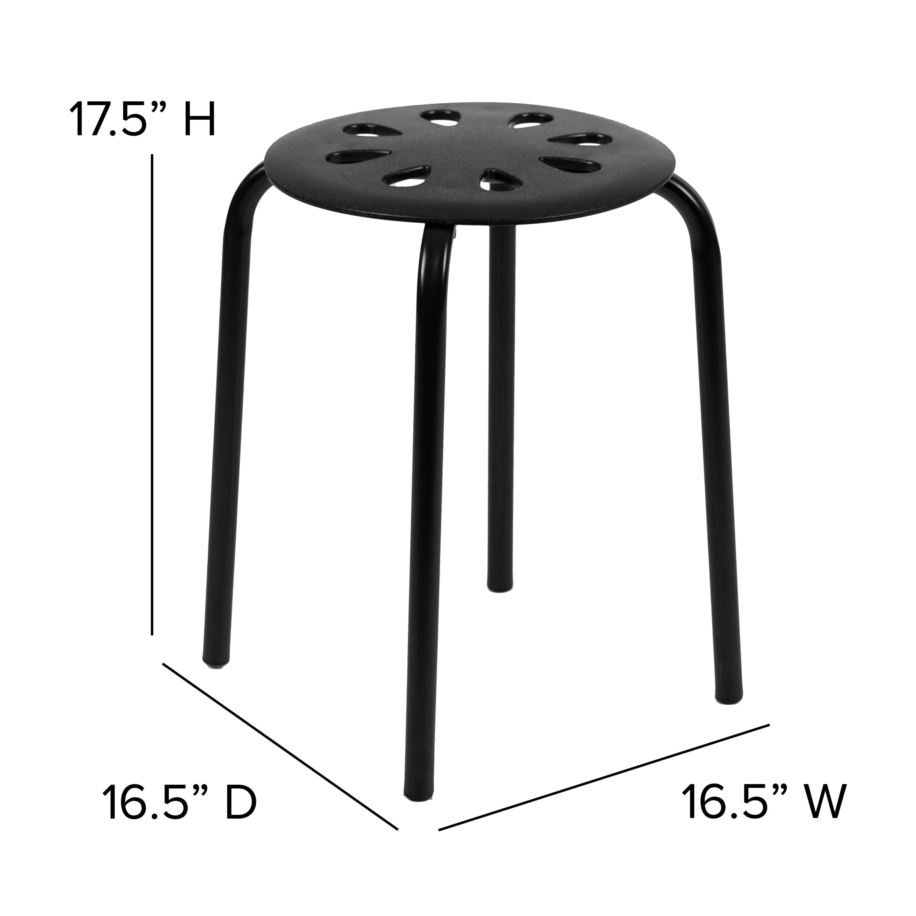 Plastic Nesting Stack Stools, 17.5"Height (5 Pack)