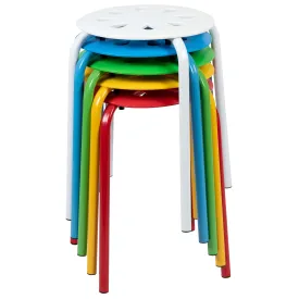 Plastic Nesting Stack Stools, 17.5"Height (5 Pack)