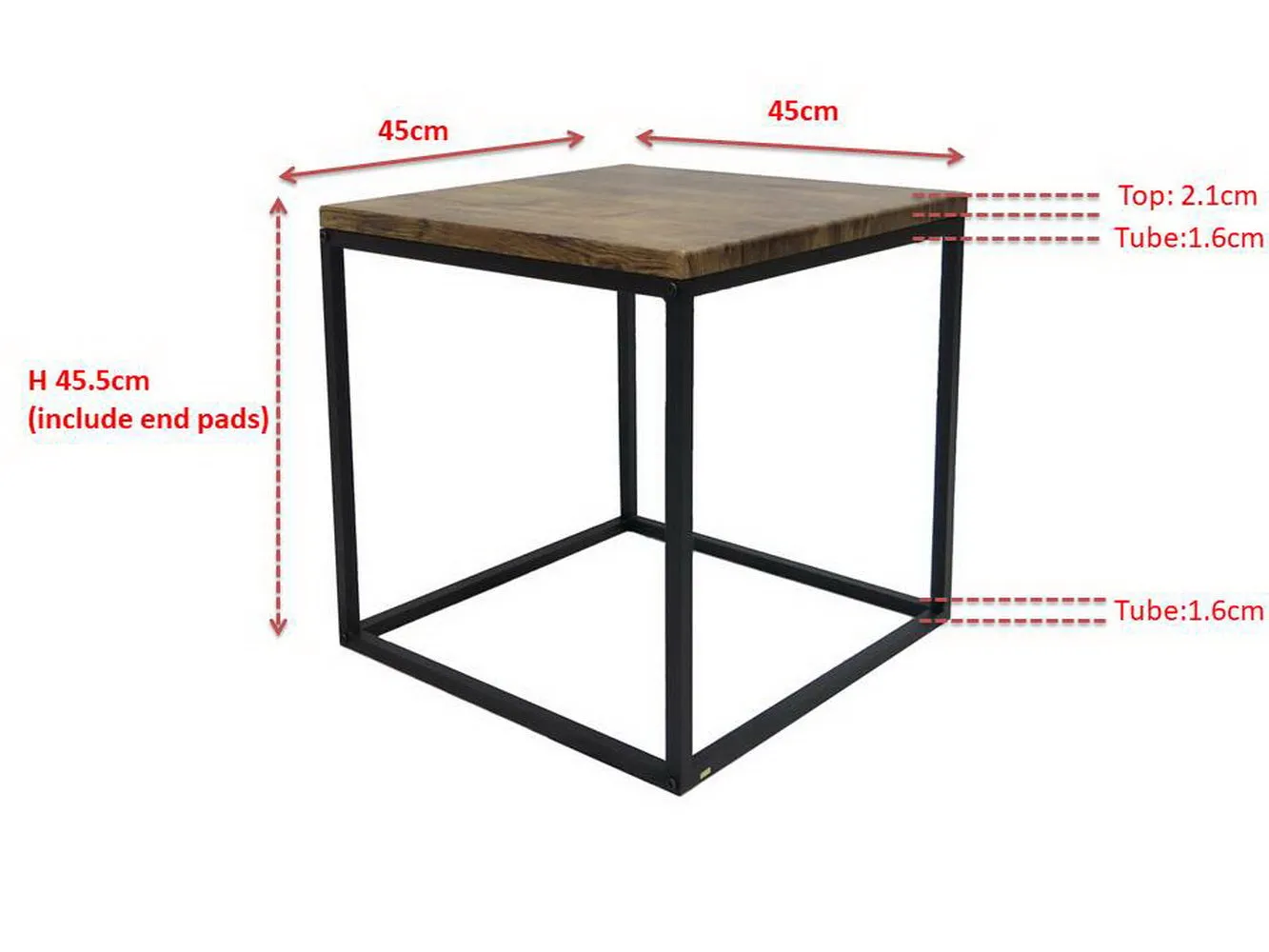 Savona Side Table/Industrial Style Table (Vintage/Black)