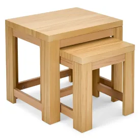 Set Of 2 Nesting Wooden Square Side Tables