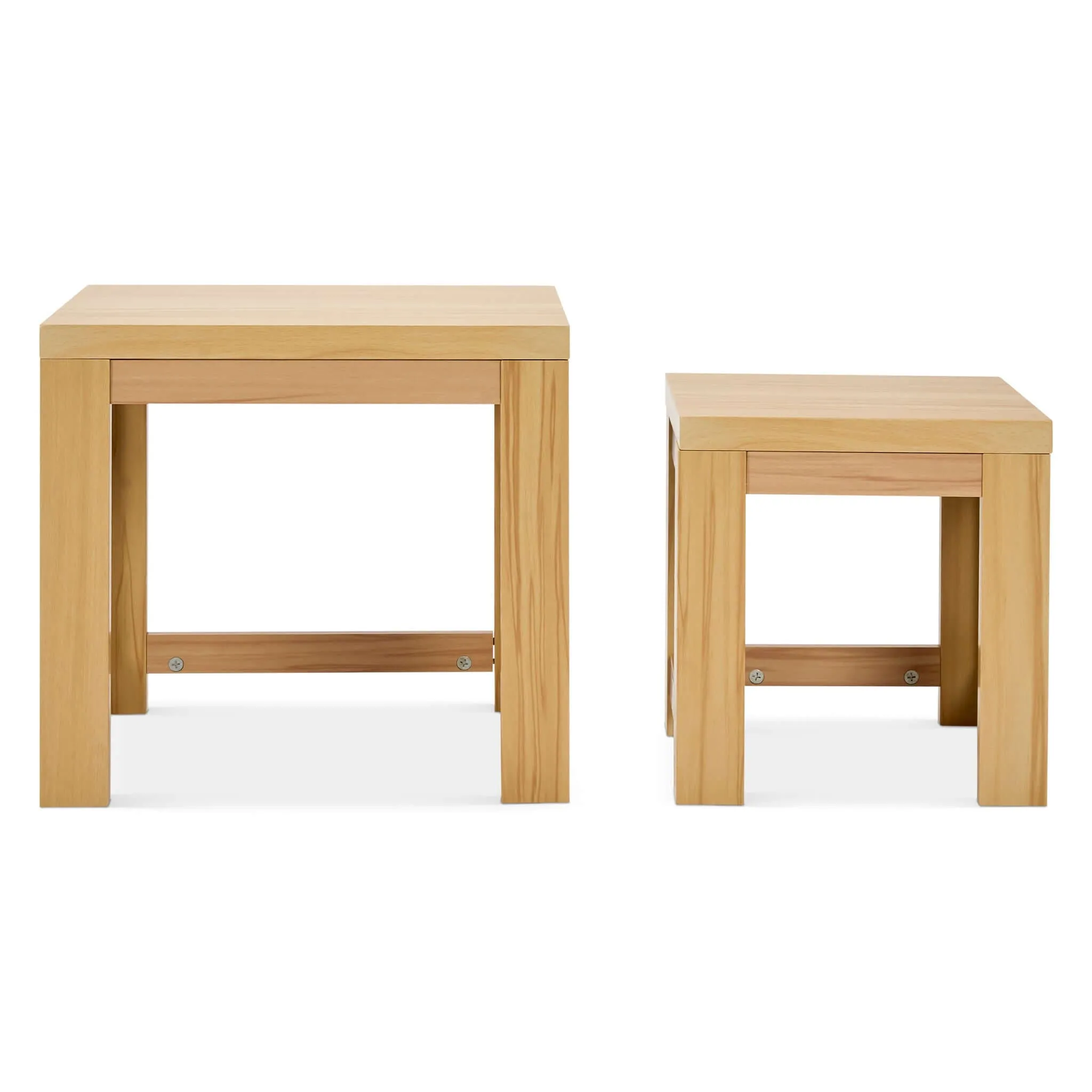 Set Of 2 Nesting Wooden Square Side Tables