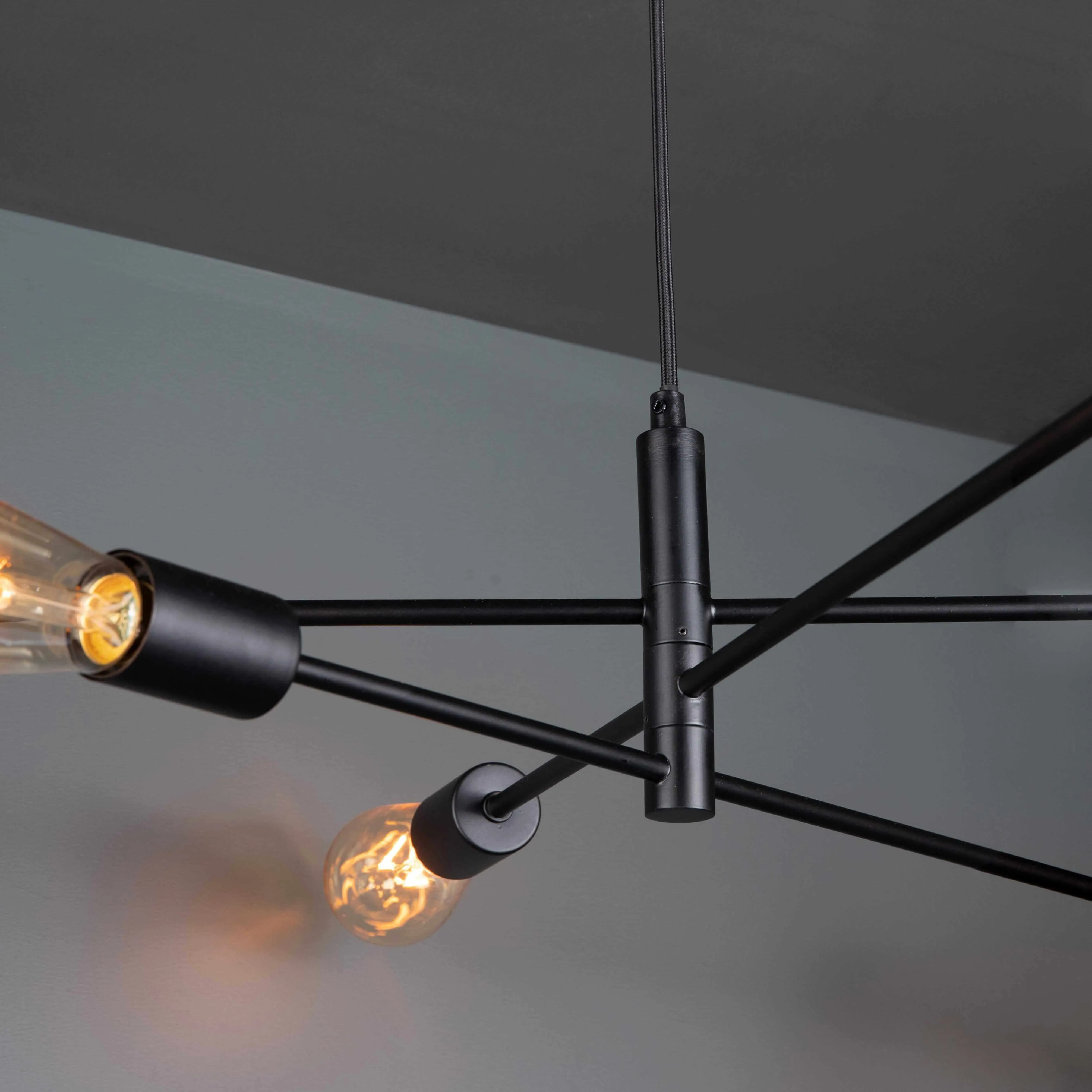 Seville 6 Light Matt Black Ceiling Pendant Ceiling Light