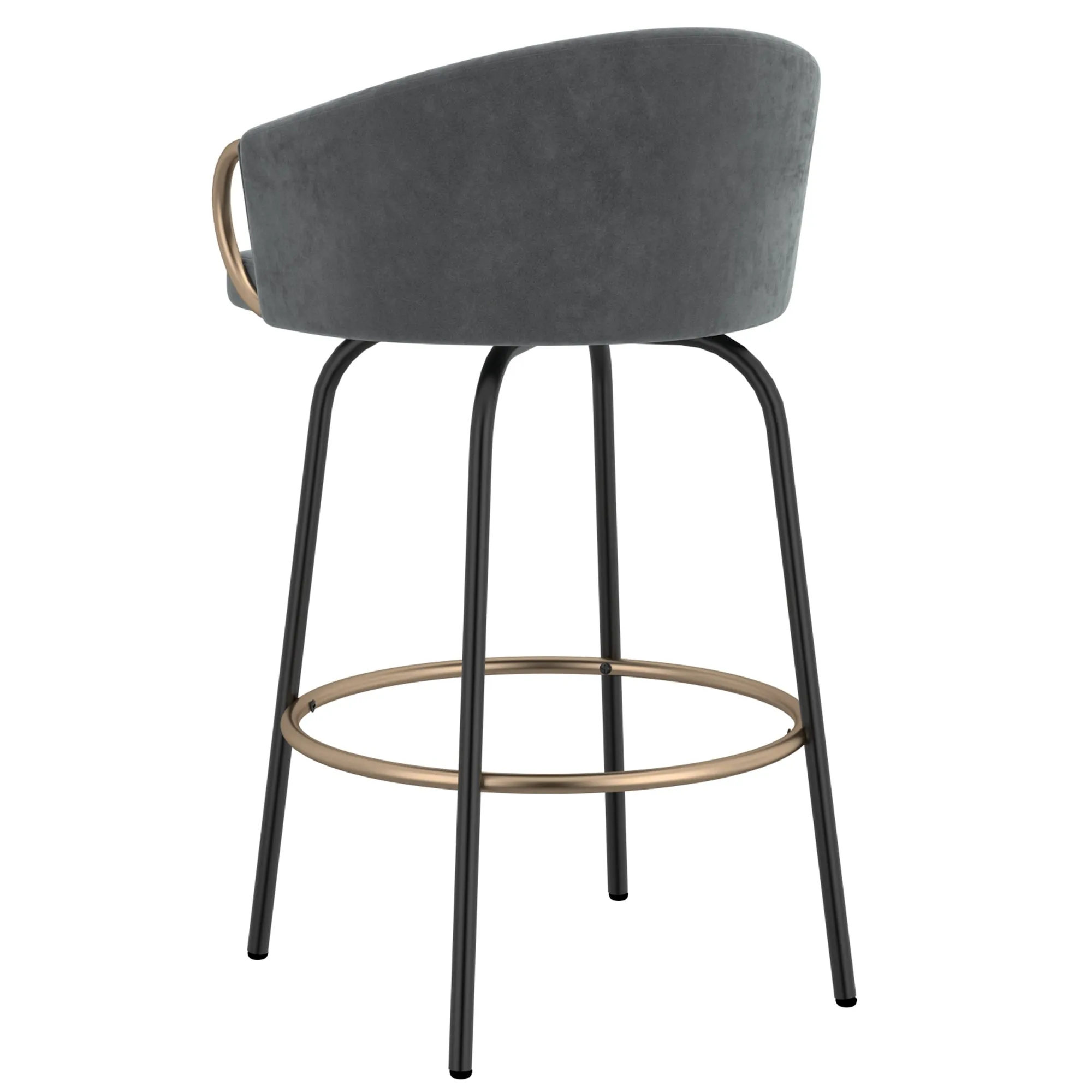 Swivel Bar Stools | Set of 2 |  Lavo Grey Velvet