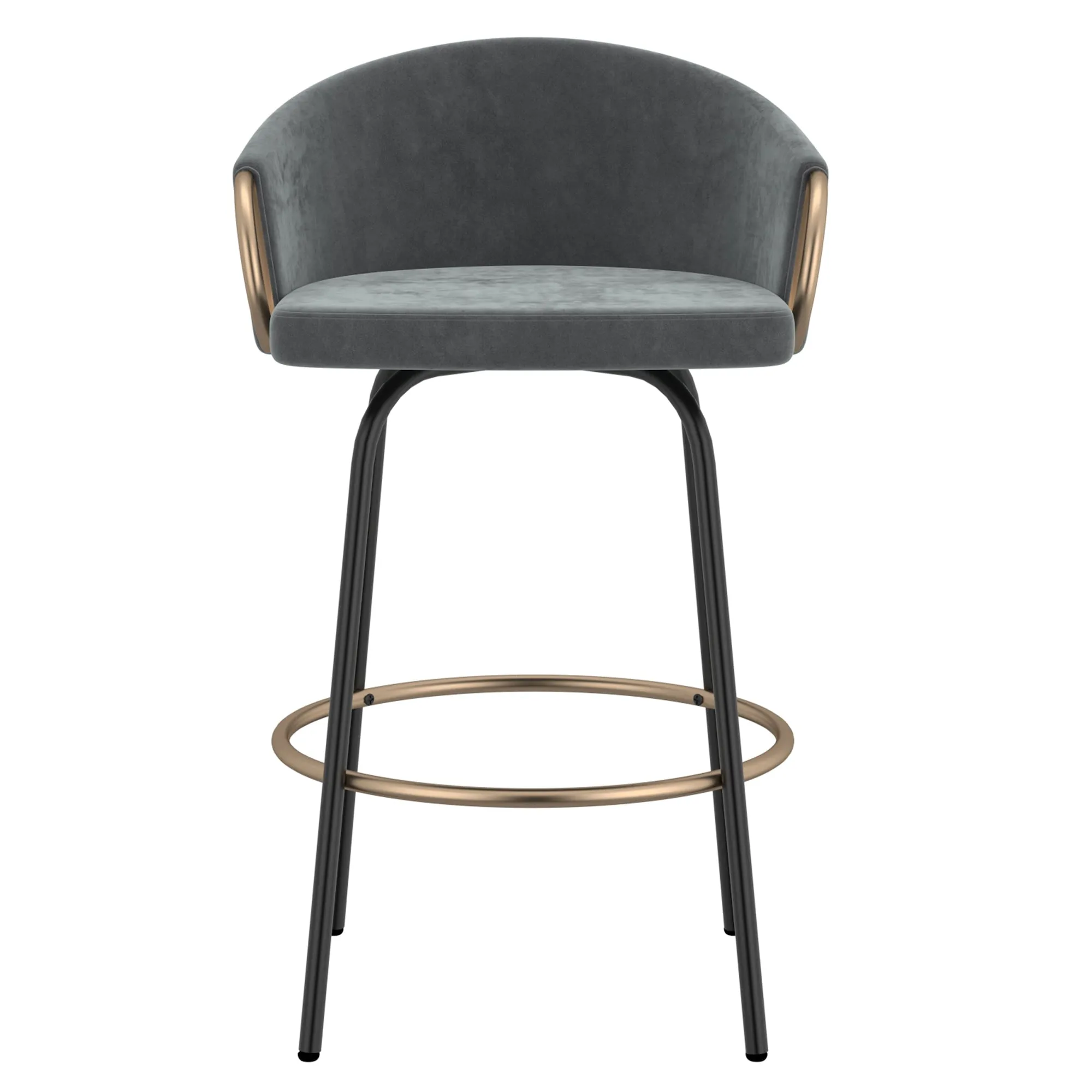 Swivel Bar Stools | Set of 2 |  Lavo Grey Velvet