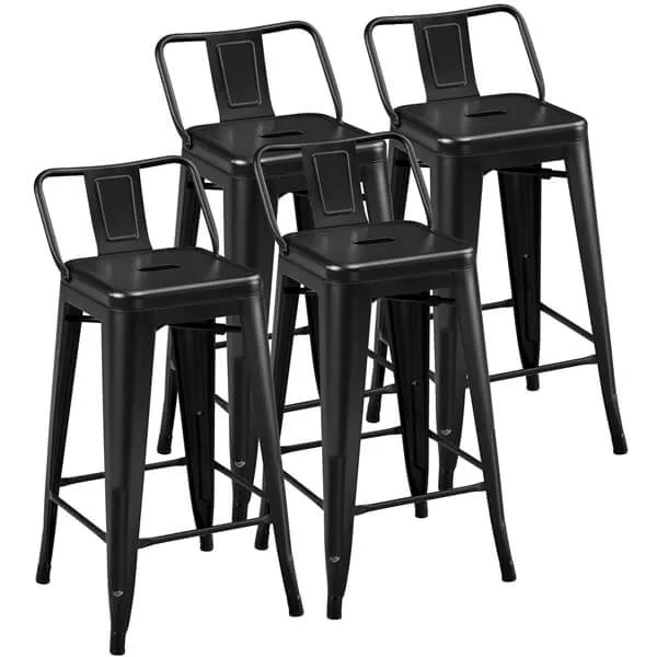 Yaheetech 26 inch Metal Bar Stools Set of 4